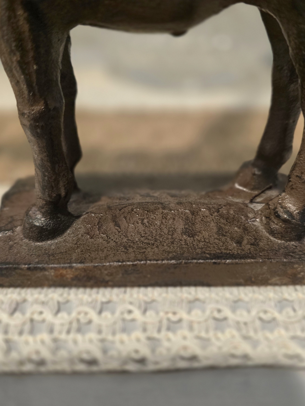 Vintage Decorative Cast Iron Horse Door Stopper - Brown - Picture 6 of 11
